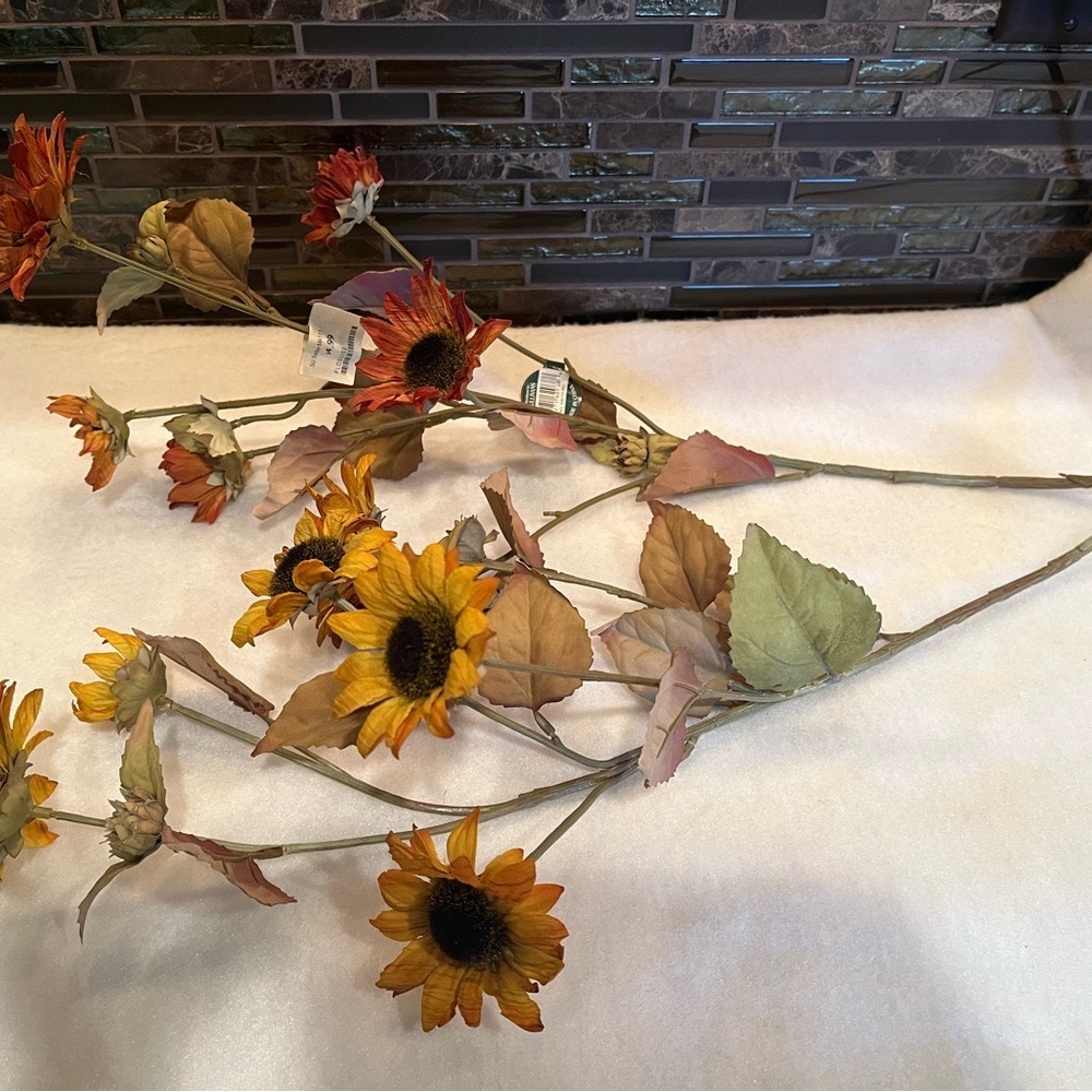 Autumn Sunflower Faux Floral Sprays